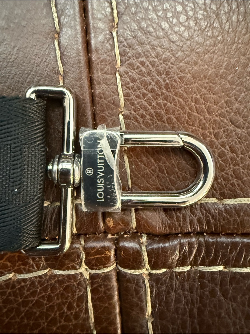 Authentic Louis Vuitton Black Adjustable Shoulder Strap 
 - Embossed Logo Design - Picture 2 of 7
